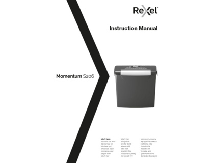 DESTRUCTORA DE DOCUMENTOS REXEL MOMENTUM S206 CAPACIDAD DE CORTE 6 HOJAS DESTRUYE GRAPAS Y CLIPS
