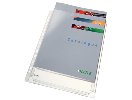 FUNDA MULTITALADRO LEITZ CON FUELLE DIN A4 CON REFUERZO 170 MC CRISTAL PACK DE 10 UNIDADES