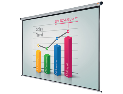 PANTALLA NOBO MURAL PARA PROYECCION BLANCO MATE 2400X1813 MM