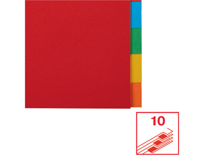 SEPARADOR ESSELTE CARTULINA JUEGO DE 10 SEPARADORES FOLIO MULTITALADRO