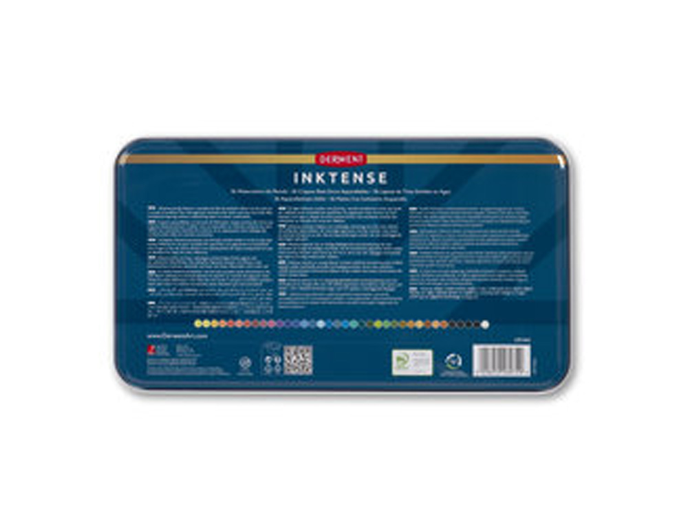 LAPICES DE COLORES DERWENT INKTENSE CAJA METALICA 36 UNIDADES COLORES SURTIDOS