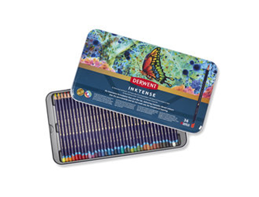 LAPICES DE COLORES DERWENT INKTENSE CAJA METALICA 36 UNIDADES COLORES SURTIDOS
