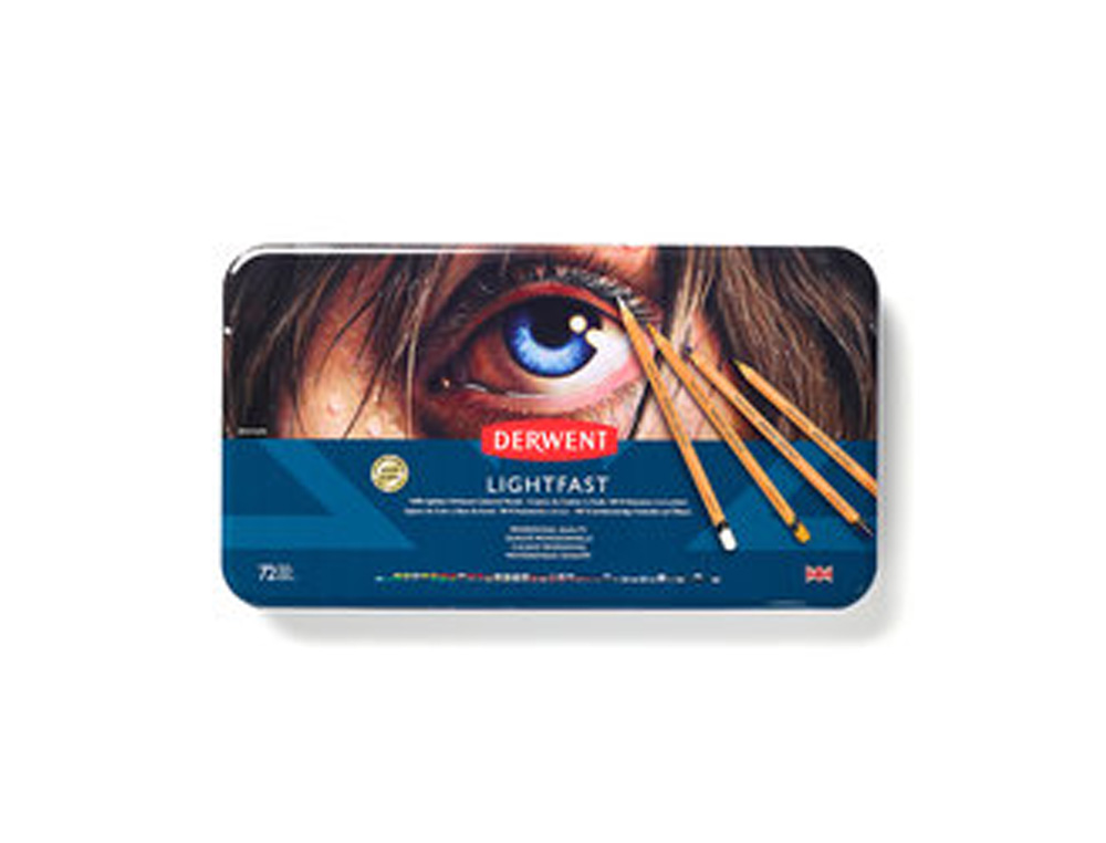 LAPICES DE COLORES DERWENT LIGHTFAST CAJA METALICA 72 UNIDADES COLORES SURTIDOS