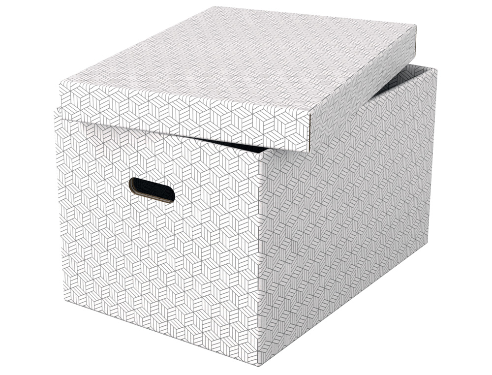 CAJA ALMACENAMIENTO ESSELTE GRANDE COLOR BLANCO 510X355X305 MM PACK DE 3 UNIDADES