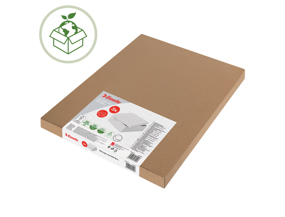 CAJA ALMACENAMIENTO ESSELTE GRANDE COLOR BLANCO 510X355X305 MM PACK DE 3 UNIDADES