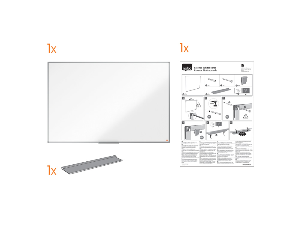 PIZARRA BLANCA NOBO ESSENCE MELAMINA 120X90 CM