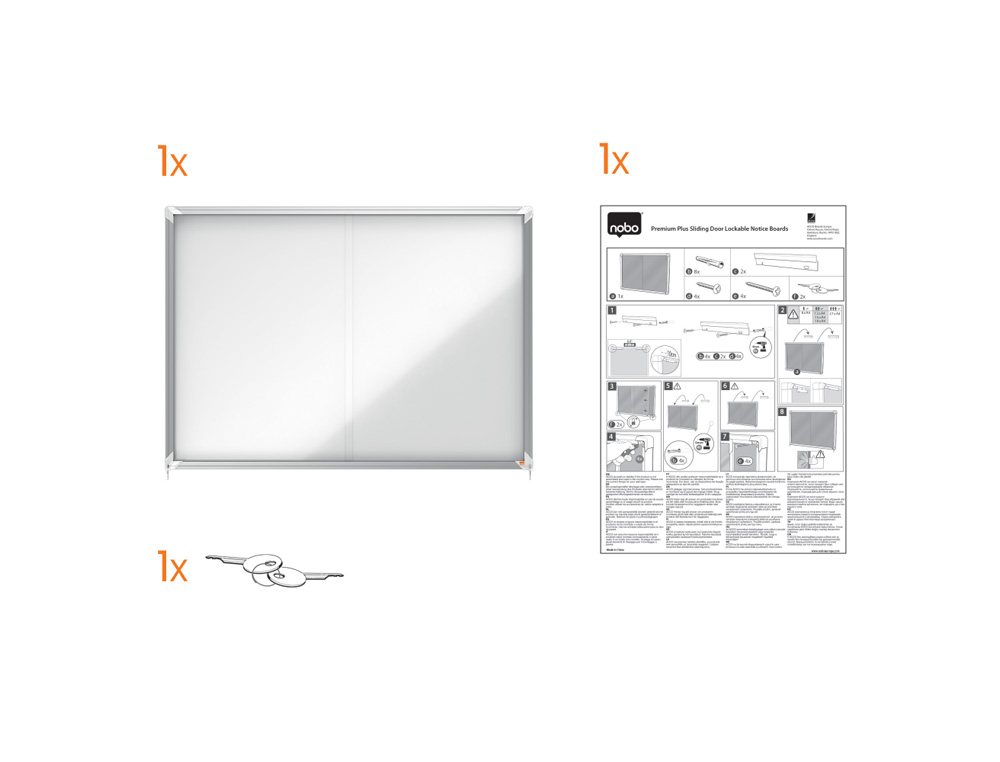 VITRINA DE ANUNCIOS NOBO PREMIUM PLUS CON PUERTA CORREDERA FONDO MAGNETICO 18 X DIN A4 HOJAS 997X1412X54 MM