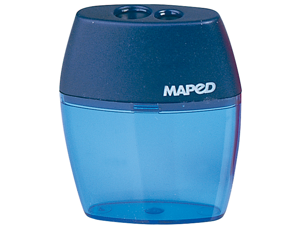 SACAPUNTAS MAPED PLASTICO 1 USO CON DEPOSITO EXPOSITOR DE 25 UNIDADES