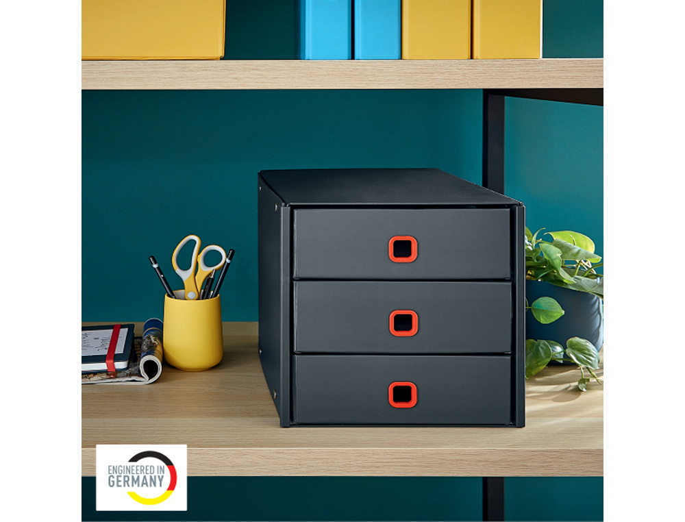 FICHERO CAJONES DE SOBREMESA LEITZ CLICK&STORE 3 CAJONES COLOR GRIS 290X283X360 MM