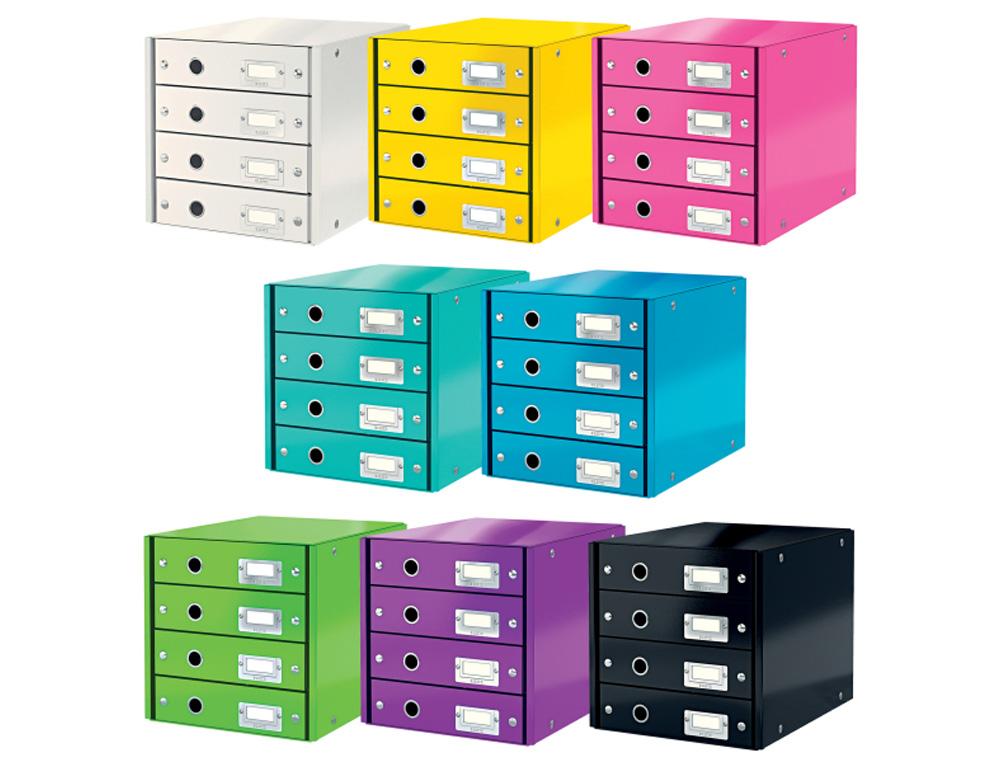 FICHERO CAJONES DE SOBREMESA LEITZ CLICK&STORE 4 CAJONES COLOR NEGRO 290X283X360 MM