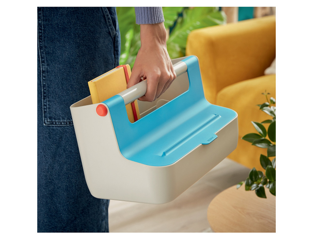 CAJA DE ALMACENAMIENTO LEITZ COSY CARRY BOX COLOR AZUL 367X214X196 MM