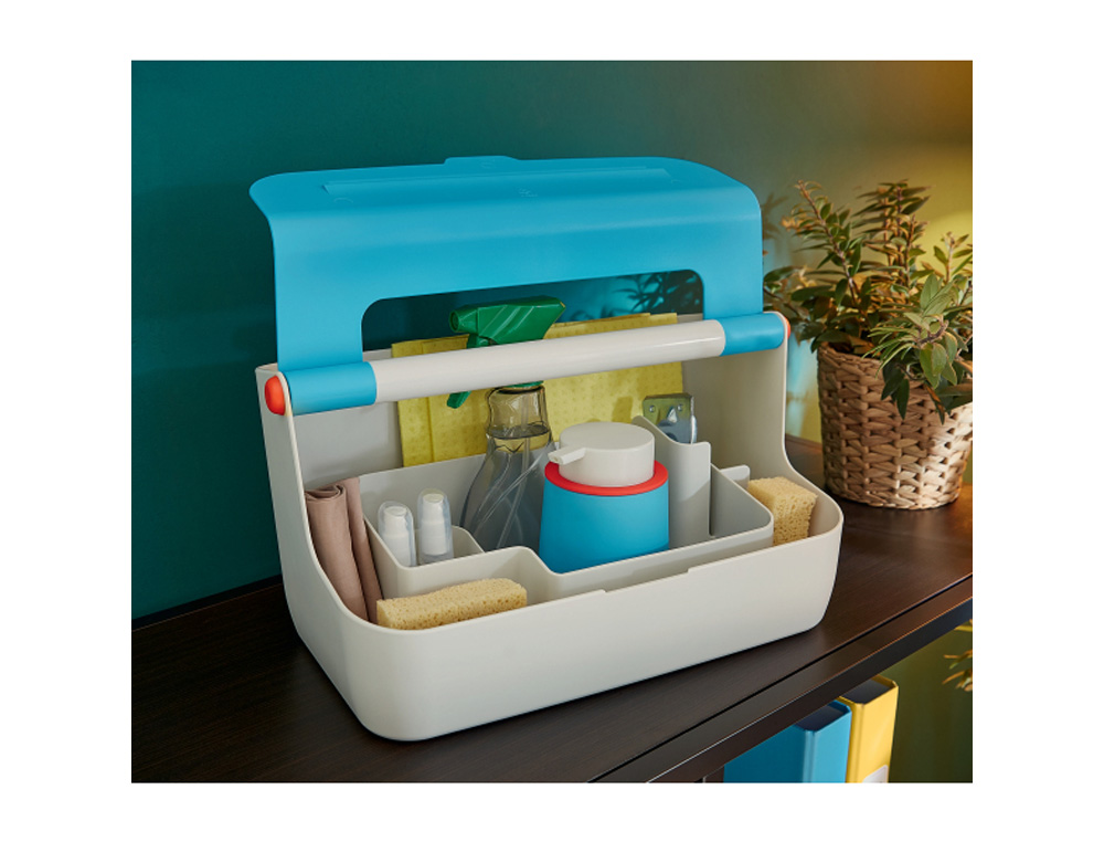 CAJA DE ALMACENAMIENTO LEITZ COSY CARRY BOX COLOR AZUL 367X214X196 MM