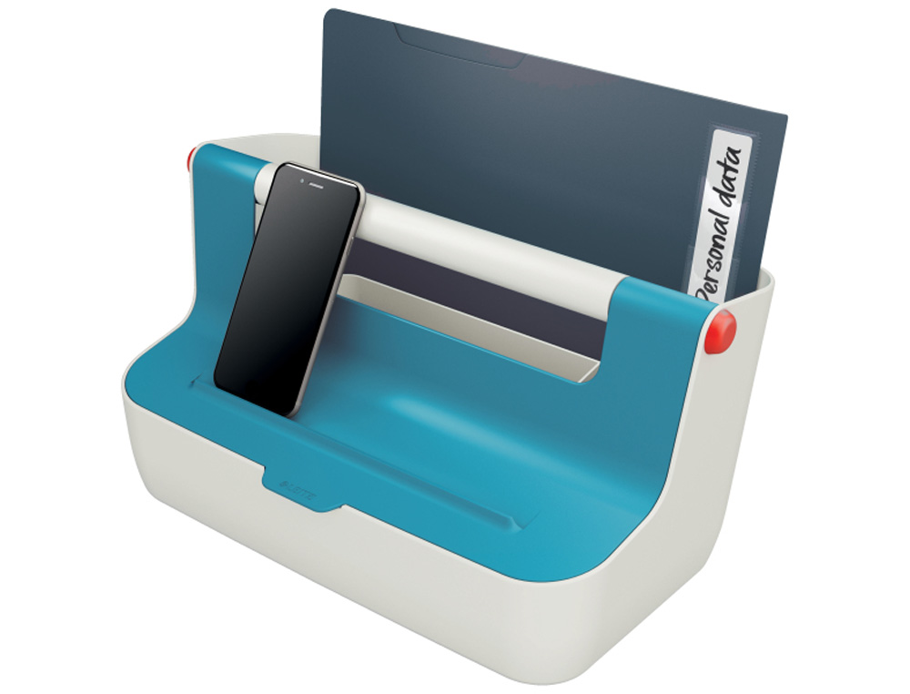 CAJA DE ALMACENAMIENTO LEITZ COSY CARRY BOX COLOR AZUL 367X214X196 MM