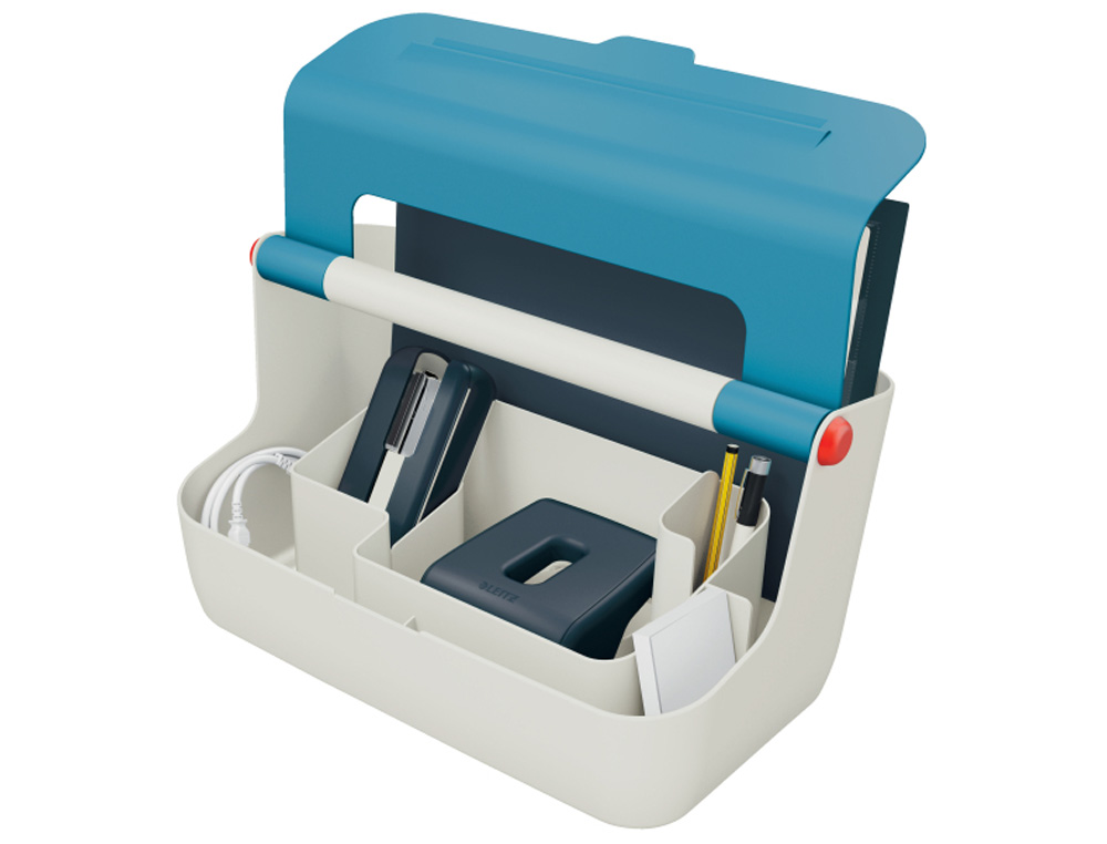 CAJA DE ALMACENAMIENTO LEITZ COSY CARRY BOX COLOR AZUL 367X214X196 MM