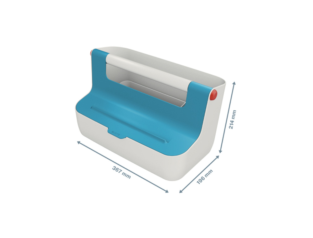 CAJA DE ALMACENAMIENTO LEITZ COSY CARRY BOX COLOR AZUL 367X214X196 MM