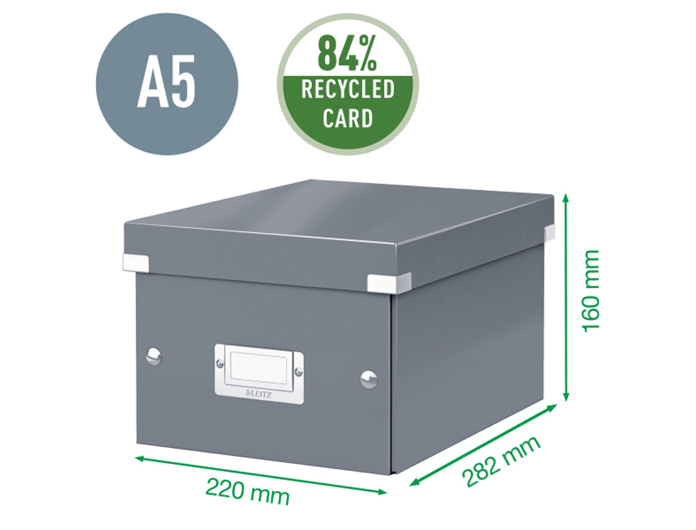 CAJA DE ALMACENAMIENTO LEITZ CLICK&STORE PEQUEA COLOR BLANCO 216X160X282 MM