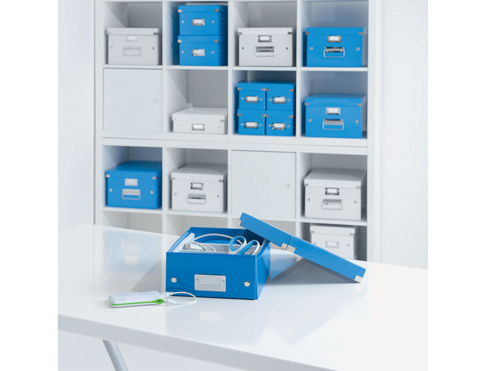 CAJA DE ALMACENAMIENTO LEITZ CLICK&STORE MEDIANA COLOR AZUL 280X100X370 MM