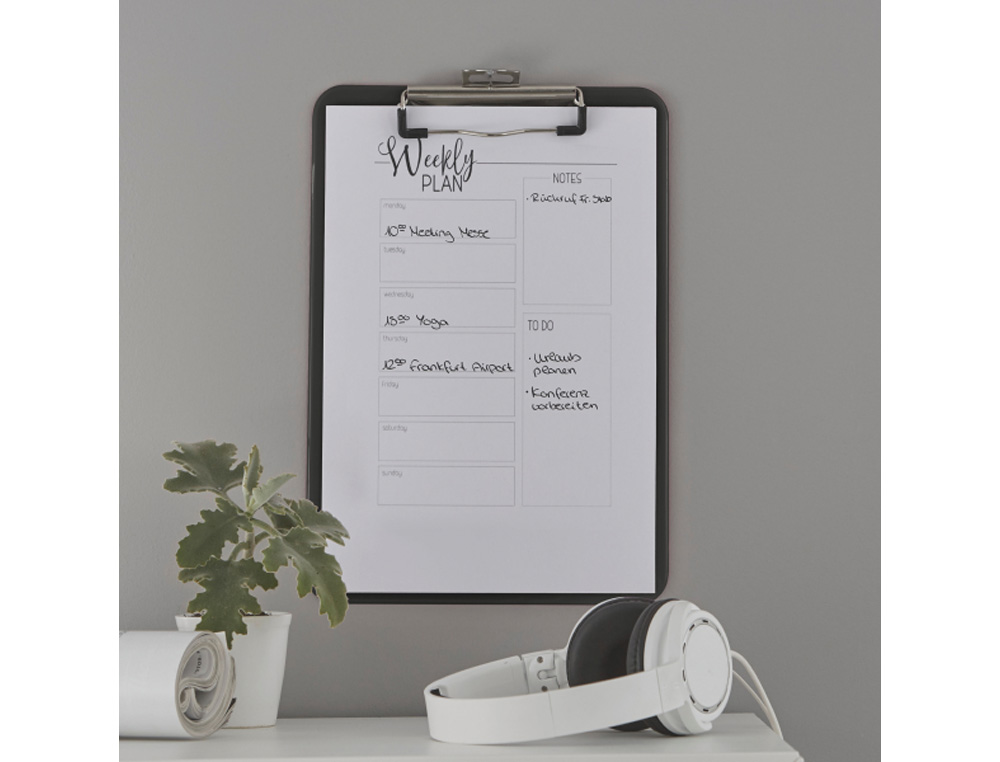 CARPETA LEITZ WOW PLASTICO RIGIDO DIN A4 CON PINZA SUPERIOR COLOR NEGRO