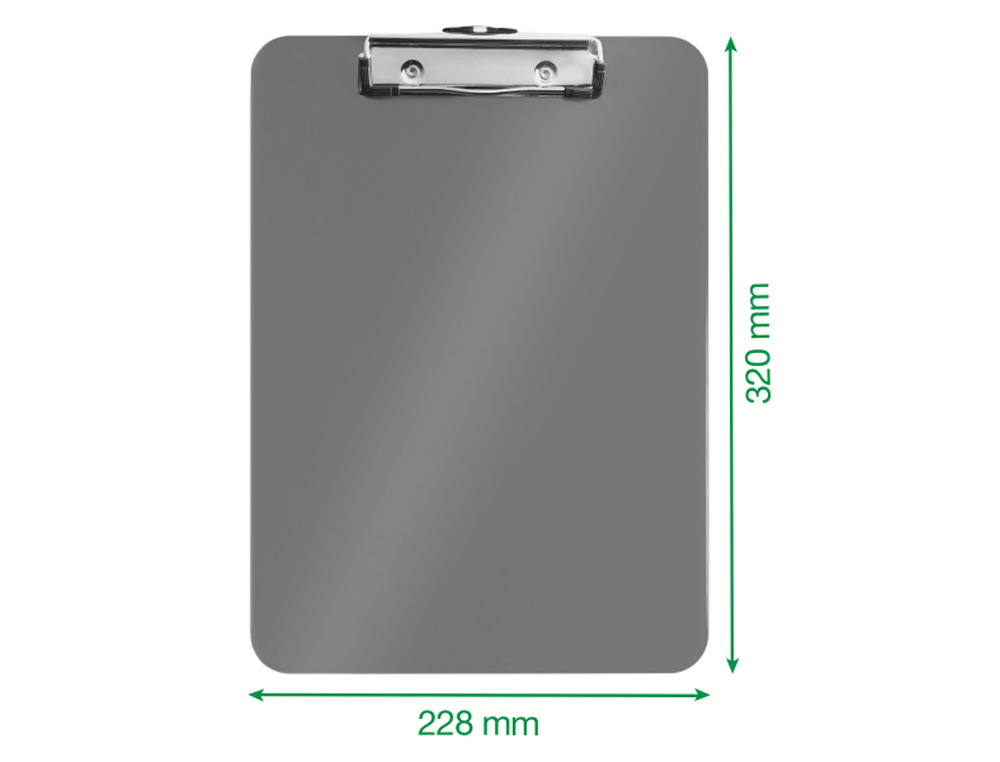 CARPETA LEITZ WOW PLASTICO RIGIDO DIN A4 CON PINZA SUPERIOR COLOR VERDE