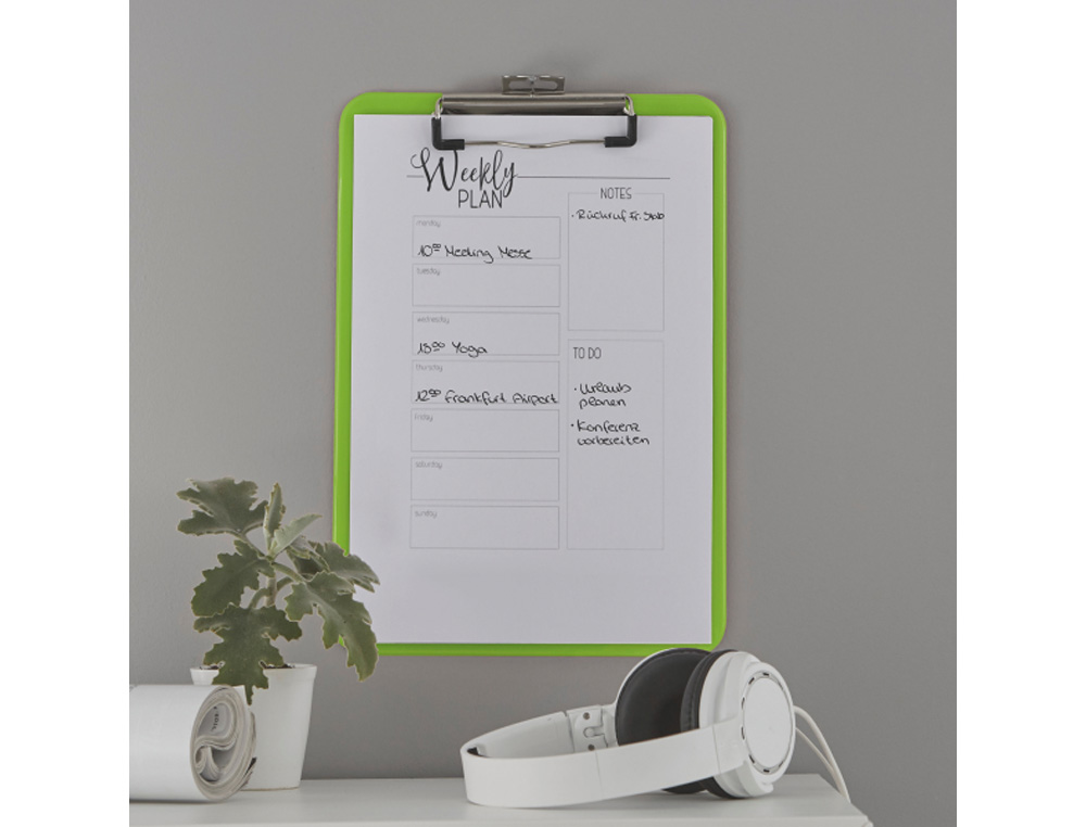 CARPETA LEITZ WOW PLASTICO RIGIDO DIN A4 CON PINZA SUPERIOR COLOR VERDE