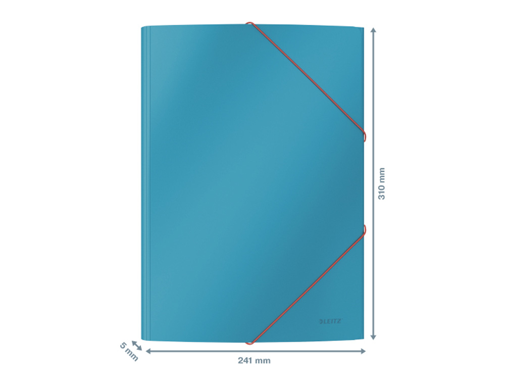 CARPETA LEITZ COSY GOMAS TRES SOLAPAS DIN A4 CARTON COLOR AZUL