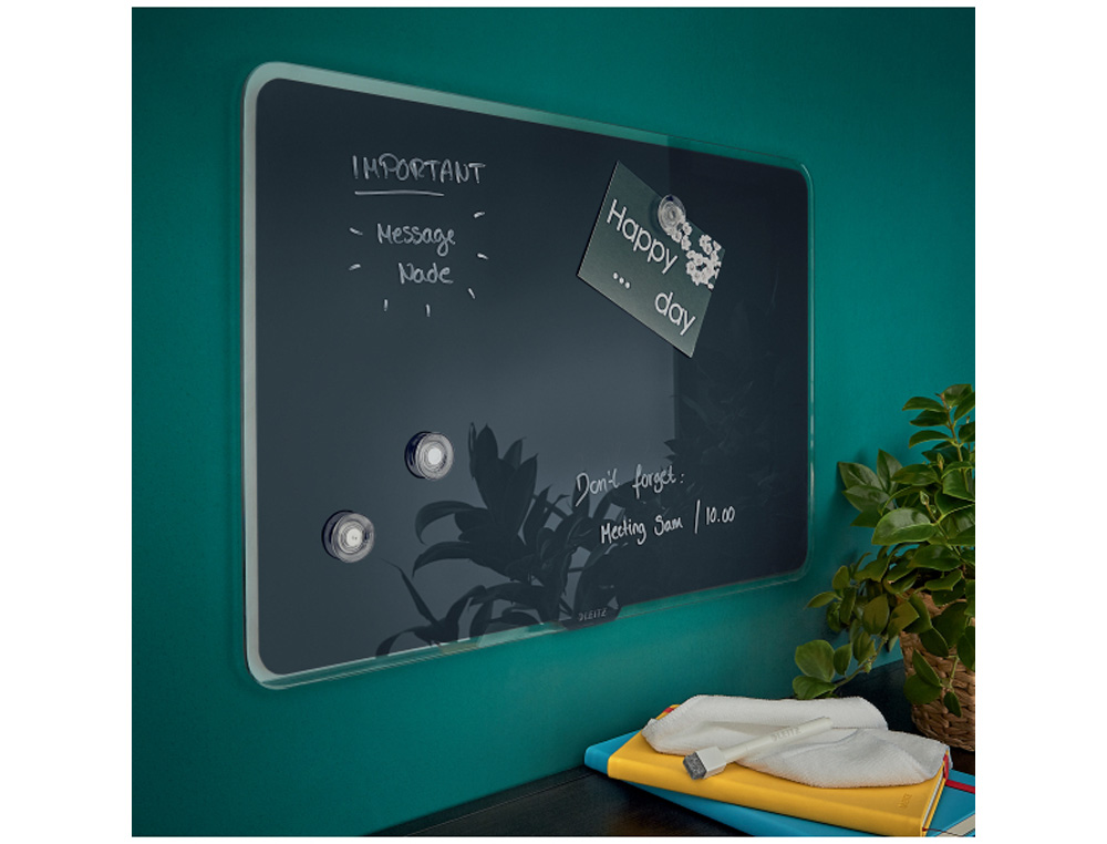 PIZARRA CRISTAL LEITZ COSY MAGNETICA COLOR GRIS 600X400 MM