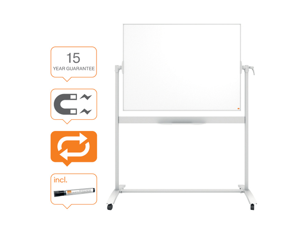 PIZARRA BLANCA NOBO CLASSIC NANO CLEAN MOVIL 1200X900 MM