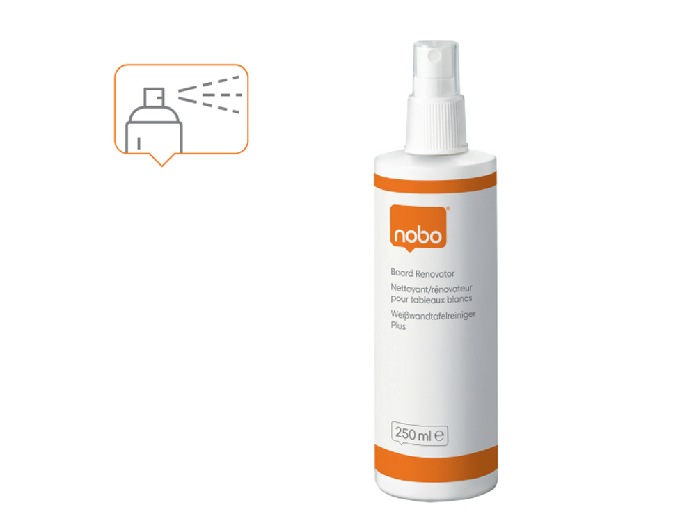 LIMPIADOR DE PIZARRA BLANCA NOBO BOTE PULVERIZADOR DE 250 ML