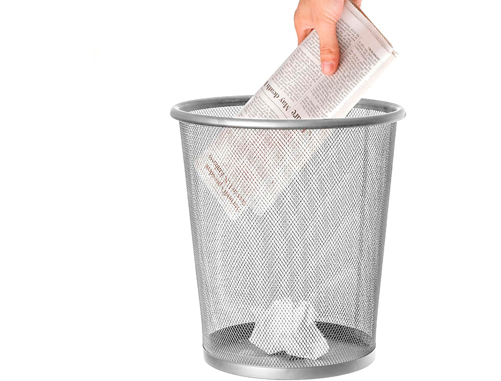 PAPELERA METALICA Q-CONNECT REJILLA GRIS 190X260X235 MM