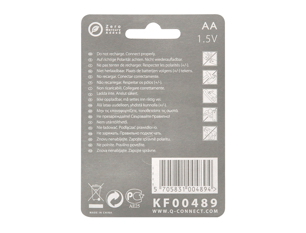 PILA Q-CONNECT ALCALINA AA BLISTER CON 4 UNIDADES