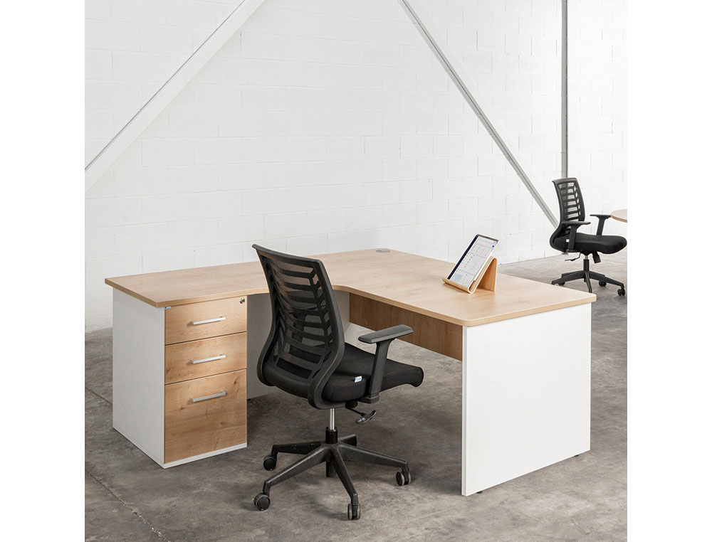 ALA PARA MESA ROCADA SERIE WORK 100X60 DERECHA O IZQUIERDA ACABADO AA01 HAYA/HAYA