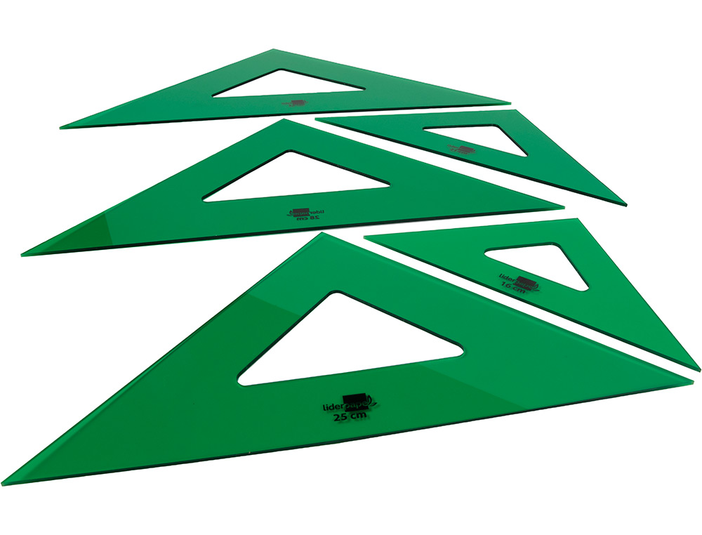 ESCUADRA LIDERPAPEL 28 CM ACRILICO VERDE