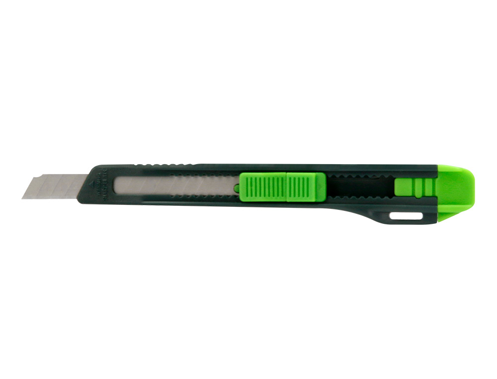CUTER Q-CONNECT PLASTICO ESTRECHO CON ASA PARA COLGAR CUCHILLA 9 MM XD-07 BLISTER 1 UNIDAD