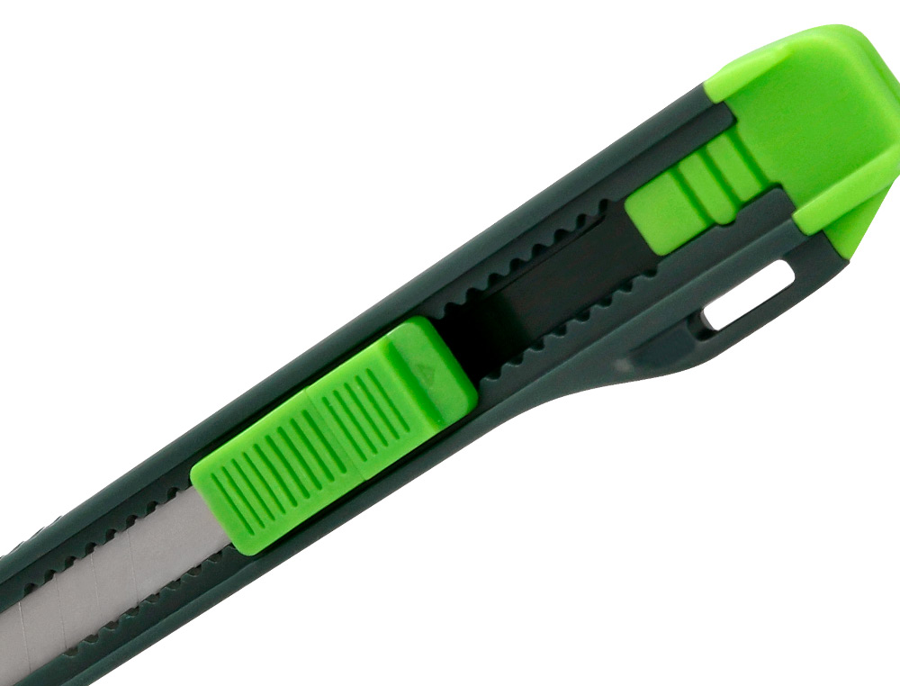 CUTER Q-CONNECT PLASTICO ESTRECHO CON ASA PARA COLGAR CUCHILLA 9 MM XD-07 BLISTER 1 UNIDAD
