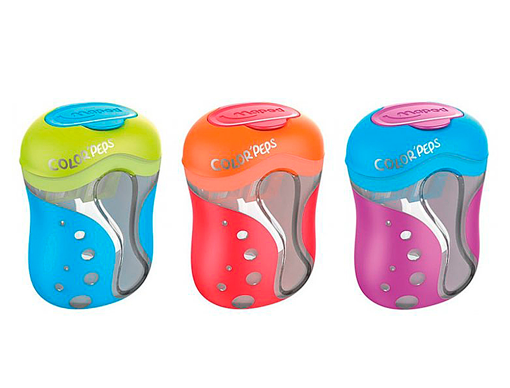 SACAPUNTAS COLOR PEPS 2 USOS CON DEPOSITO COLORES SURTIDOS