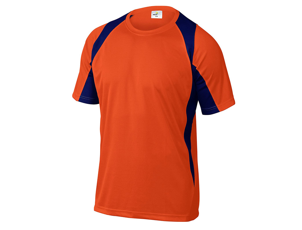 CAMISETA DELTAPLUS POLIESTER MANGA CORTA CUELLO REDONDO TRATAMIENTO SECADO RAPIDO COLOR VERDE-GRIS TALLA XXL