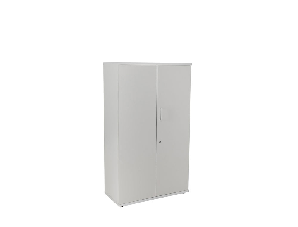 ARMARIO ROCADA CON CUATRO ESTANTES Y DOS PUERTAS SERIE STORE 156X90X45 CM ACABADO AB02 ALUMINIO/GRIS