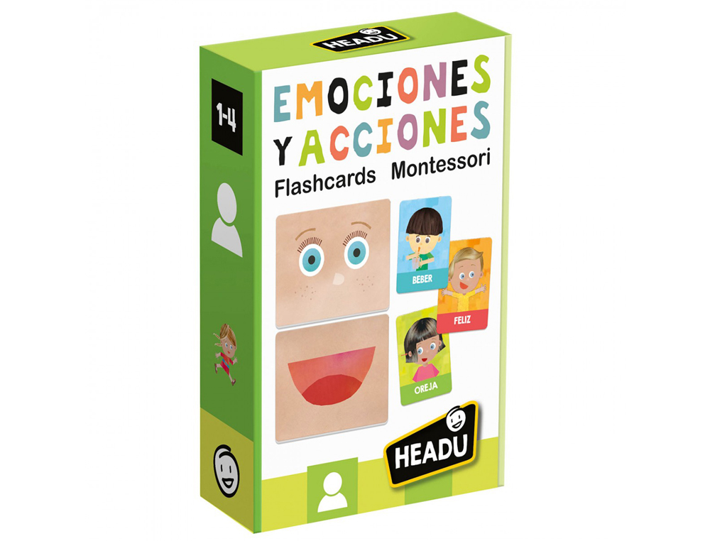 JUEGO DIDACTICO HEADU FLASH CARDS EMOCIONES Y ACCIONES MONTESSORI