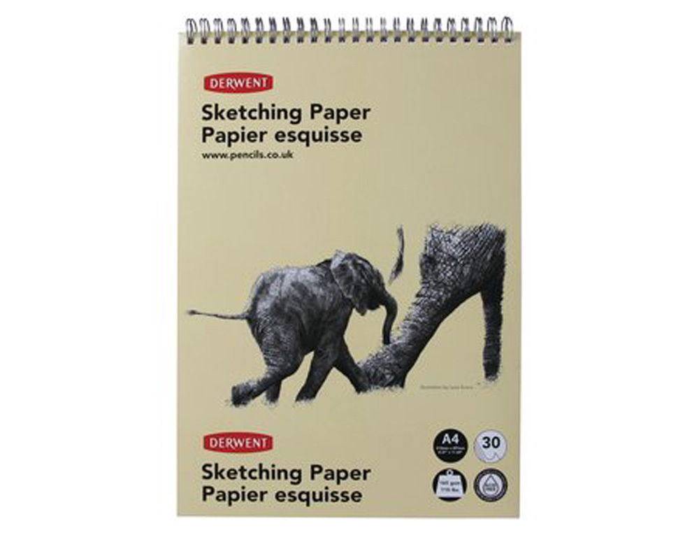 BLOC DE DIBUJO ESBOZO DERWENT DIN A4 30 HOJAS 165G/M2