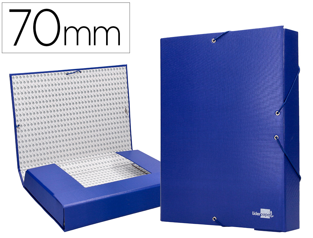 CARPETA PROYECTOS LIDERPAPEL FOLIO LOMO 70MM CARTON FORRADOAZUL