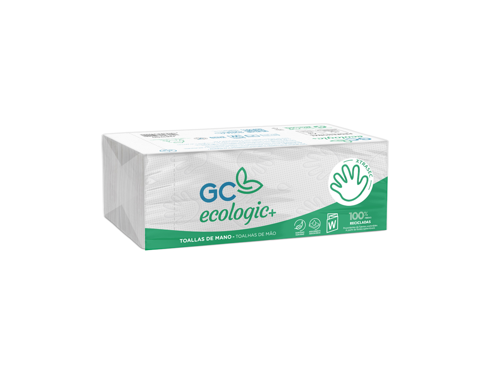 TOALLA DE PAPEL MANO ENGARZADA ECOLOGICA -22,5X31 CM 2 CAPAS -PAQUETE CON 144 UNIDADES